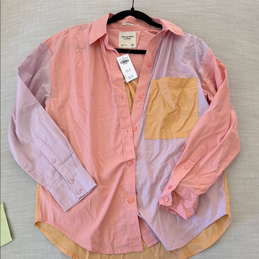 Abercrombie & Fitch Pink and Purple Button Down Shirt